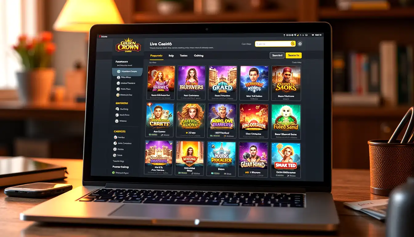 Golden Crown Casino online pokies and live lobby categories